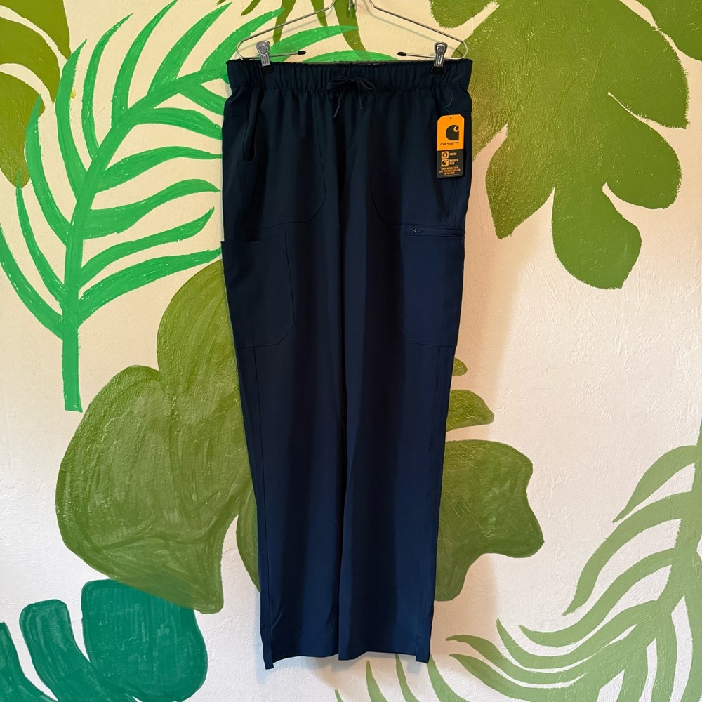 Carhartt Women's Navy Elastic-Waist Work Pants, Scrubs